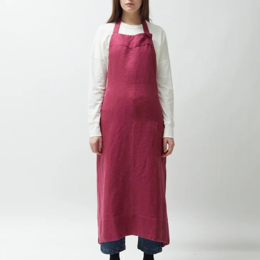 SOLD TEKLA Linen Apron - Claret